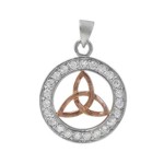 Sterling Silver Rose gold plated Celtic Circle of Life Pendant
